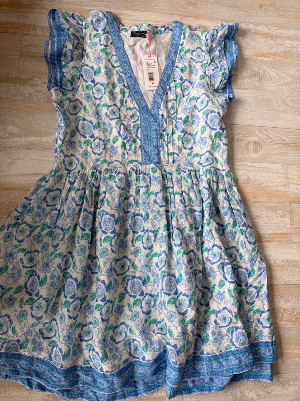 Vineyard Vines Blue and Green Floral Cotton Dress